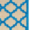 2' X 8' Blue and Beige Geometric Stain Resistant Indoor Outdoor Area Rug
