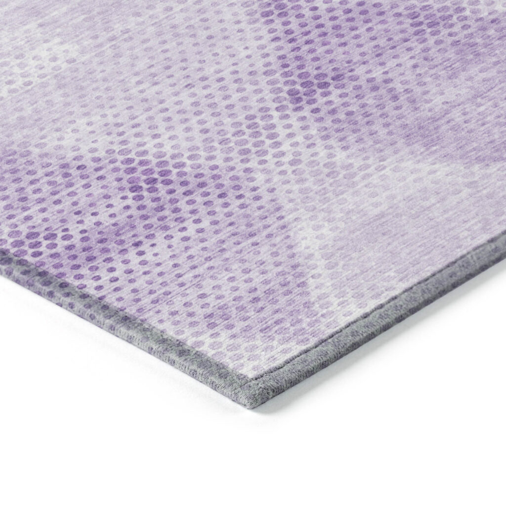 5' X 8' Lavender Geometric Washable Non Skid Indoor Outdoor Area Rug