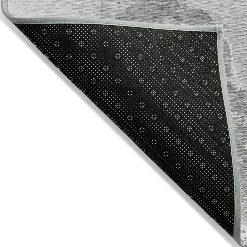 5' X 8' Gray and Ivory Abstract Washable Non Skid Indoor Outdoor Area Rug