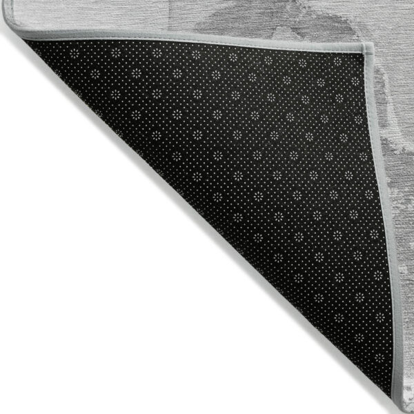 5' X 8' Gray and Ivory Abstract Washable Non Skid Indoor Outdoor Area Rug