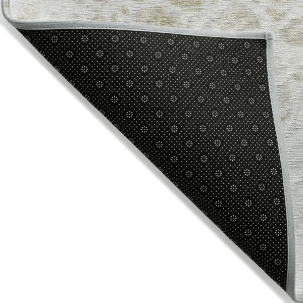3' X 5' Taupe Beige And Ivory Nautical Washable Indoor Outdoor Area Rug