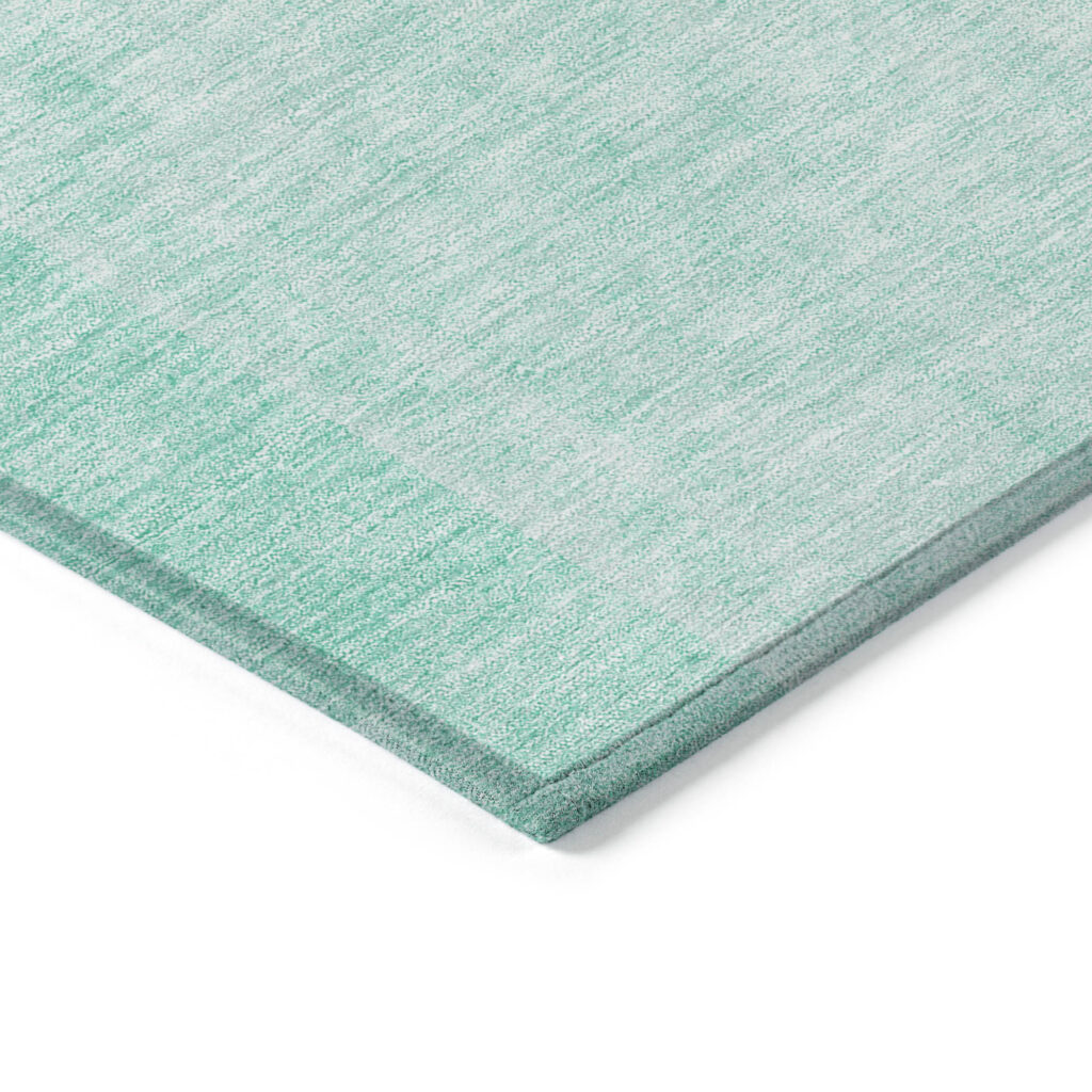 9' X 12' Teal Blue And Aqua Geometric Washable Indoor Outdoor Area Rug