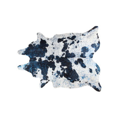 5' x 7' Black and White Cowhide Hand Knotted Area Rug