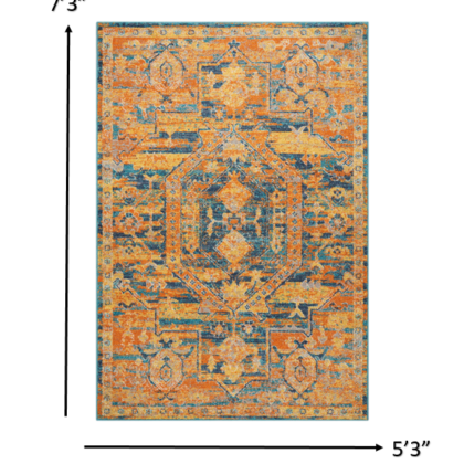 5' X 7' Sunset Power Loom Area Rug