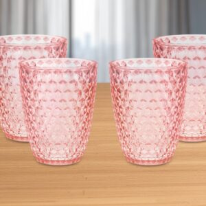 Set of Four Pink Diamond Acrylic Stemless Whiskey Glass
