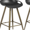 Set of Two 24" Black And Bronze Steel Backless Counter Height Bar Chairs