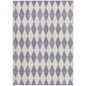 3' X 5' Purple And Lilac Geometric Washable Indoor Outdoor Area Rug