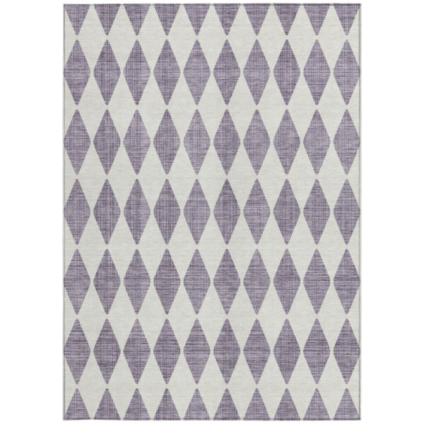 3' X 5' Purple And Lilac Geometric Washable Indoor Outdoor Area Rug