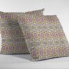 16” Yellow Lavender Geofloral Zippered Suede Throw Pillow