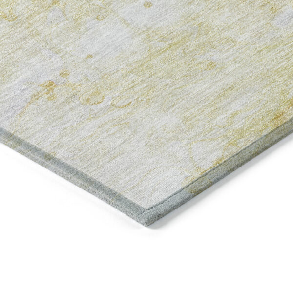 5' X 8' Gold Beige And Ivory Abstract Washable Indoor Outdoor Area Rug