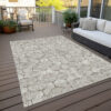 3' X 5' Beige And Brown Geometric Washable Indoor Outdoor Area Rug