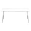 40" White And Silver Wood And Metal Coffee Table