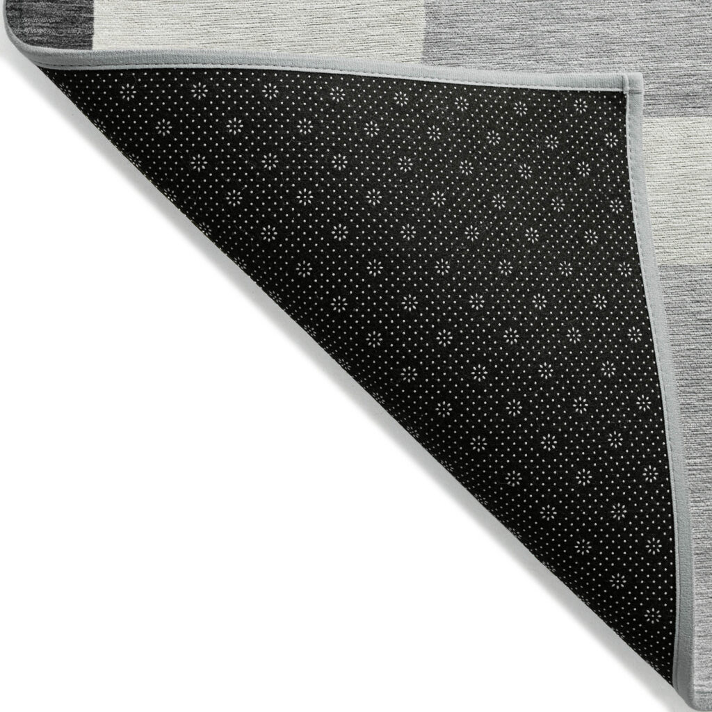 8' X 10' Gray Charcoal And Silver Abstract Washable Indoor Outdoor Area Rug