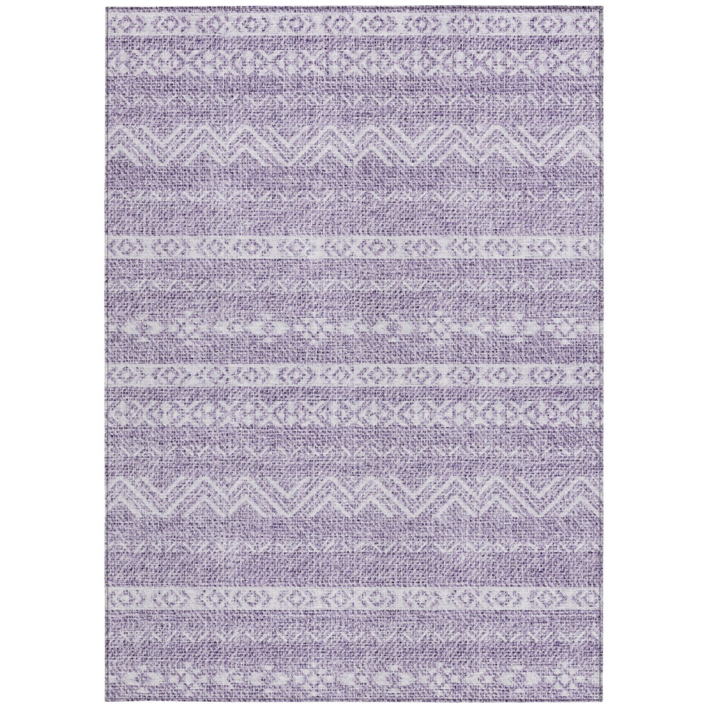 10' X 14' Purple And Lavender Southwestern Washable Indoor Outdoor Area Rug