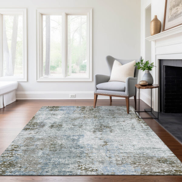 9' X 12' Brown Taupe And Gray Abstract Washable Indoor Outdoor Area Rug