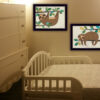 Set Of Two Cute Sloths 1 Black Framed Print Wall Art