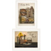 Set Of Two Grateful And Blessed White Framed Print Kitchen Wall Art