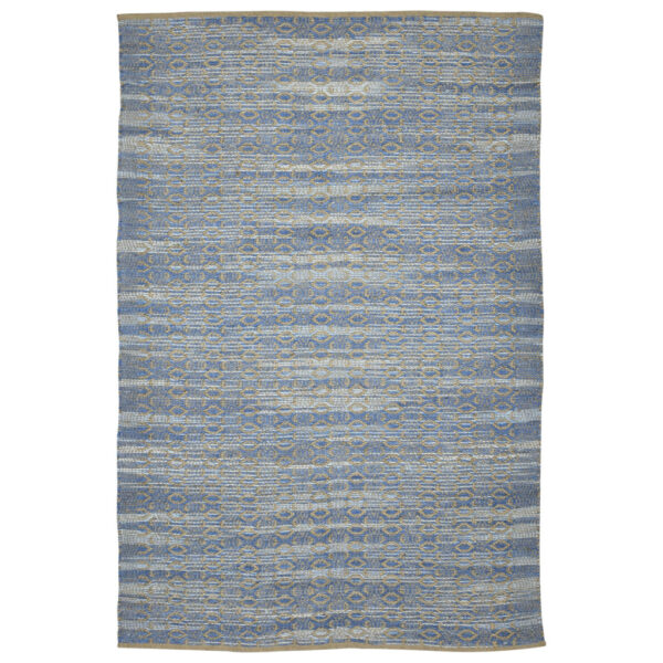 8' x 10' Blue and Brown Geometric Flatweave Handmade Area Rug