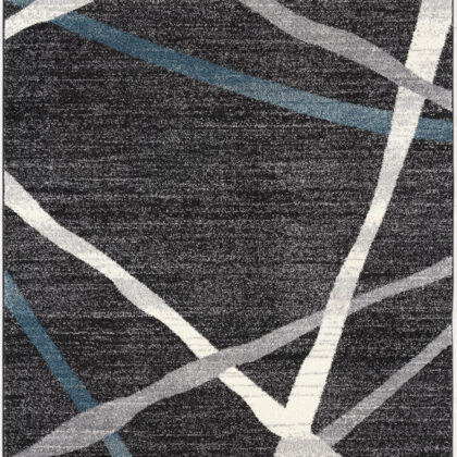 4’ X 6’ Distressed Black And Gray Abstract Area Rug