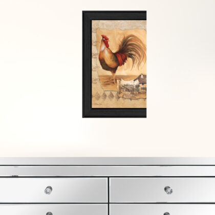 Rooster Montage II Black Framed Print Wall Art