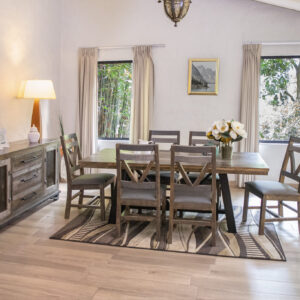 69" Brown Solid and Manufactured Wood Distressed Buffet Table