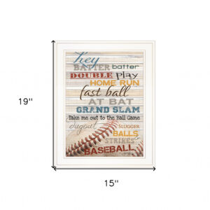 Hey Batter Batter 1 White Framed Print Wall Art