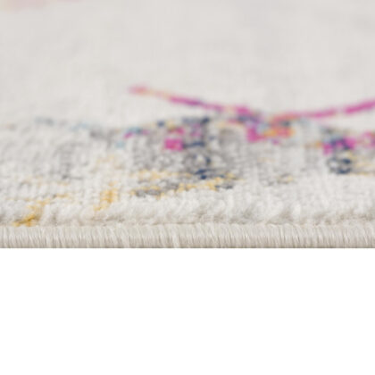 7' X 10' Cream Damask Area Rug