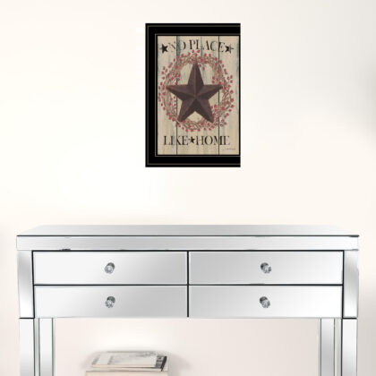 No Place Like Home Wreath 2 Black Framed Print Wall Art