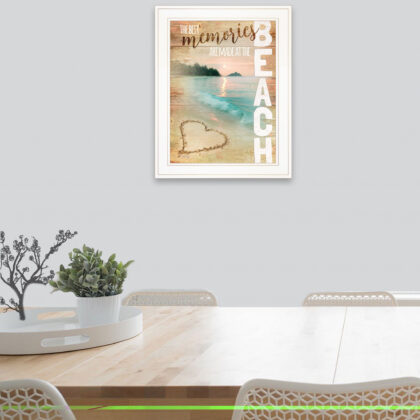 Beach Memories 1 White Framed Print Wall Art