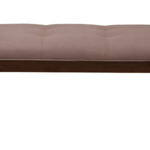 59" Latte and Espresso Linen Blend Upholstered Dining Bench