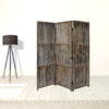1" x 63" x 72" Brown 3 Panel Solid Wood Fortress  Screen