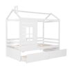 White Wood Twin Four Poster Bed Frame