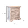 32" White Three Drawer Nightstand