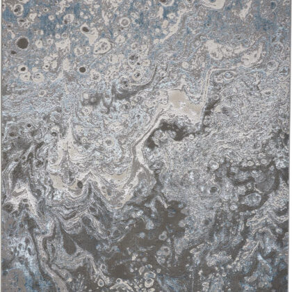 10' x 13' Blue and Gray Abstract Power Loom Area Rug