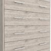 33" Light Gray Four Drawer Standard Chest With Open Shelf