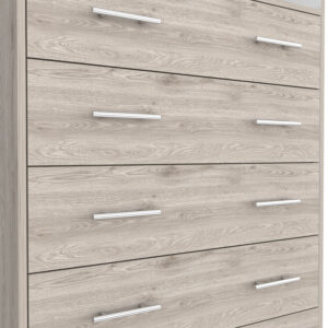 33" Light Gray Four Drawer Standard Chest With Open Shelf