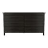 59" Black Six Drawer Double Dresser
