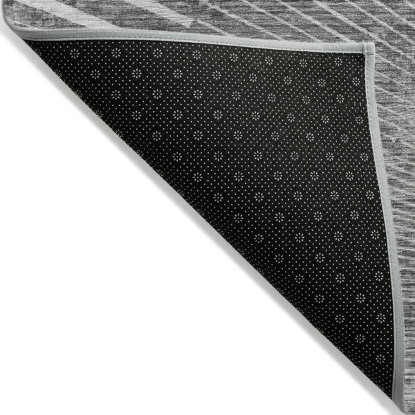 3' X 5' Gray and Ivory Abstract Washable Non Skid Indoor Outdoor Area Rug