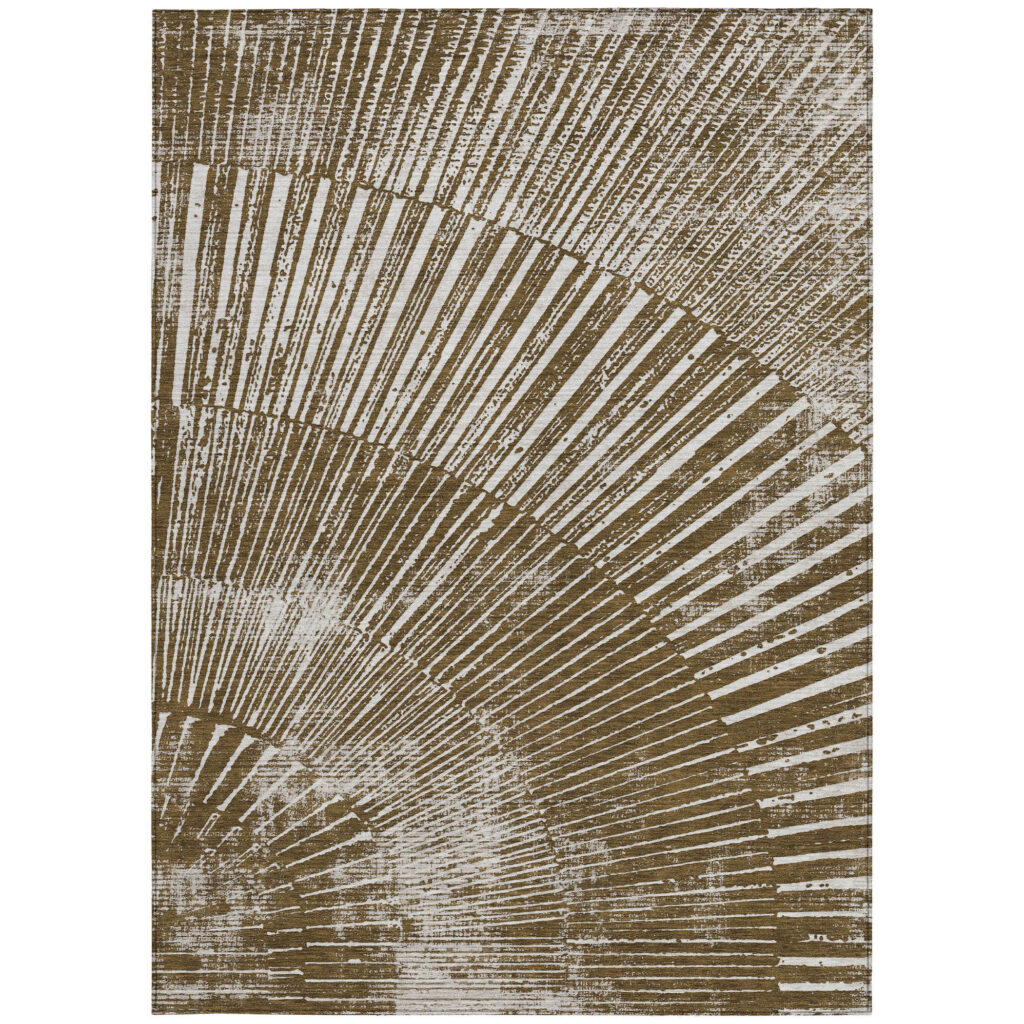 3' X 5' Chocolate Abstract Washable Non Skid Indoor Outdoor Area Rug