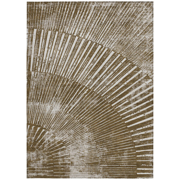 3' X 5' Chocolate Abstract Washable Non Skid Indoor Outdoor Area Rug