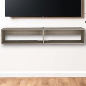 59" Beige Floating Mount TV Stand
