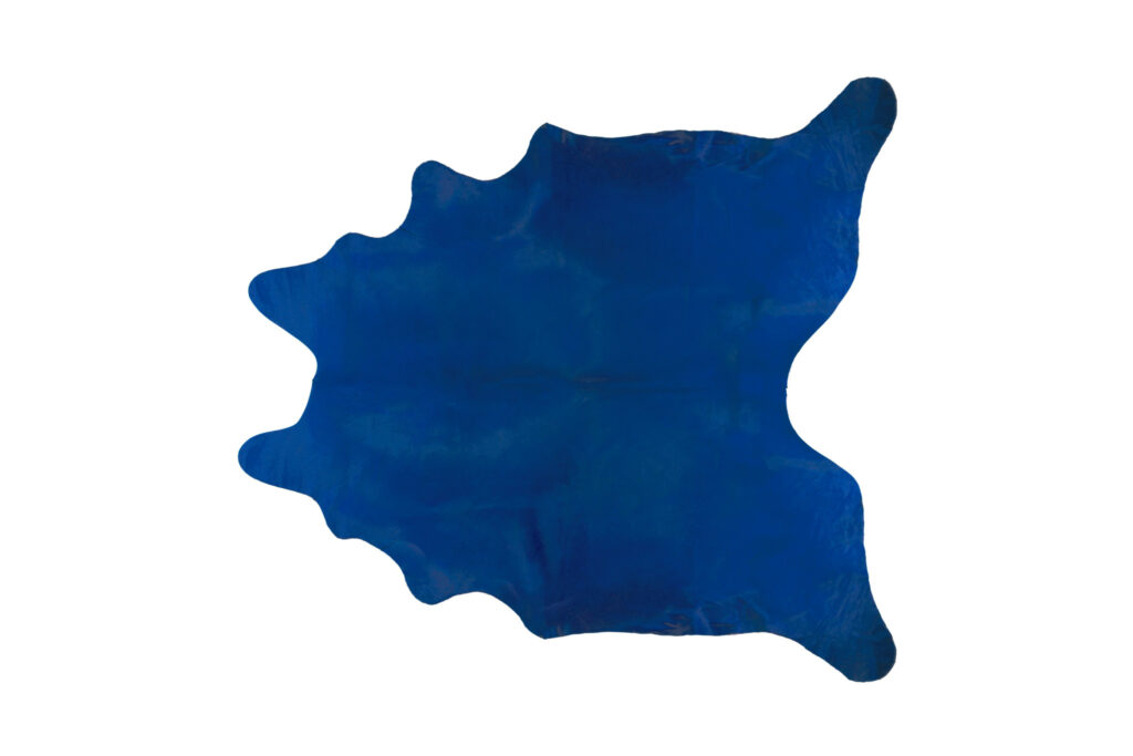 5' x 7' Cobalt Cowhide Hand Knotted Area Rug