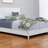 White Carved Geometric Solid Wood California King Bed Frame