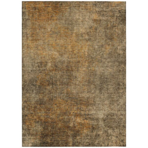3' X 5' Brown Beige And Taupe Abstract Washable Indoor Outdoor Area Rug