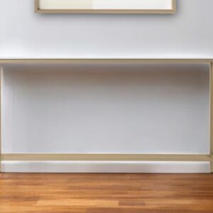 56" Silver and Gold Mirrored Glass Console Table