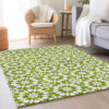 3' X 5' Lime Green Ivory And Beige Floral Medallion Washable Indoor Outdoor Area Rug
