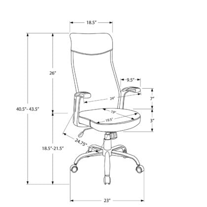 Black Fabric Seat Swivel Adjustable Task Chair Fabric Back Plastic Frame