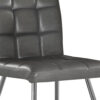 Set of Two Tufted Gray And Silver Upholstered Faux Leather Dining Side Chairs