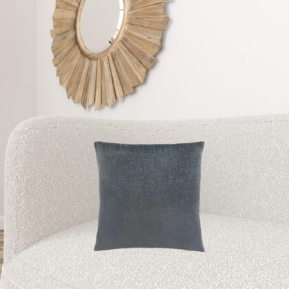 18" X 18" Dark Gray Velvet Polyester Mosaic Zippered Pillow