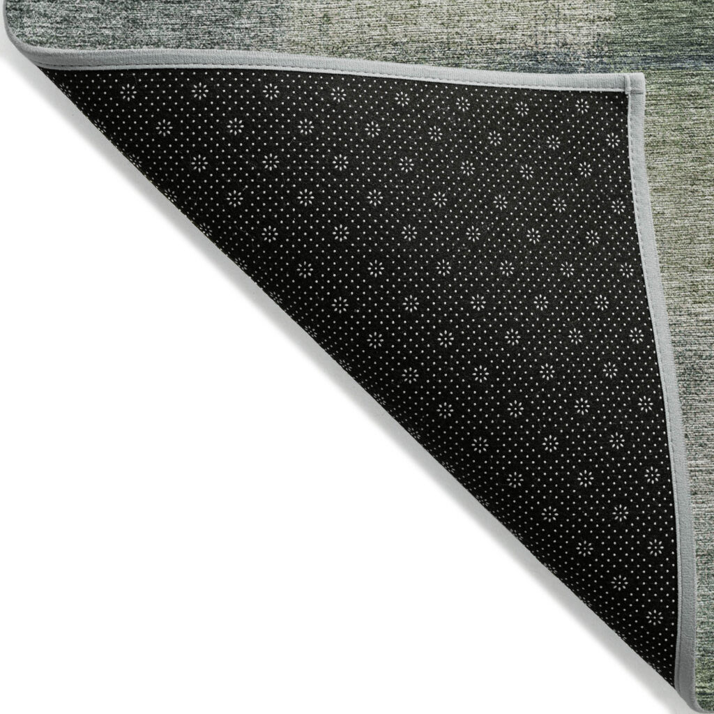 10' X 14' Olive Green And Gray Abstract Washable Indoor Outdoor Area Rug